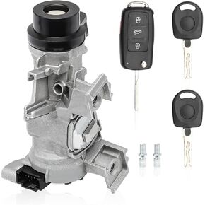 1K0905851B Ignition Switch Lock Cylinder with Intelligent Remote Control Key for Volkswagen VW 2004-2011 Golf 2006-2018 Jetta 2007-2011 EOS 2008-2011 Tiguan 2006-2009 Rabbit Ignition Switch Door Lock