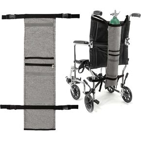 Oxygen Tank Holder for Wheelchair & Walker, Rollator, Scooter - Reflective Stripe Tank Carrying Accessories Bag for Travel, Fits Most Oxygen Cylinders
