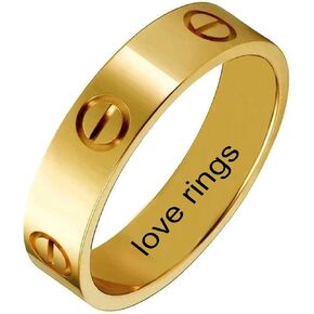 Love Ring For Women Men Girls Boys Titanium Steel 18K Gold Jewelry Unisex Adult Wedding Birthday Present Anniversary Best Gifts