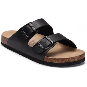 Litfun Women's Cork Pootbed Sandal Summer Slip on Slide Sandals مع مشبك قابل للتعديل