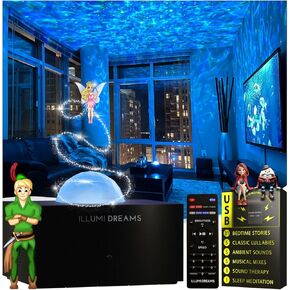 Star Projector | Galaxy Night Light for Kids + 50 Bedtime Stories | Lullabies | White Noise Machine with Remote | Story Telling Dream Machine Galaxy Projector for Bedroom Decor | Bluetooth Speaker
