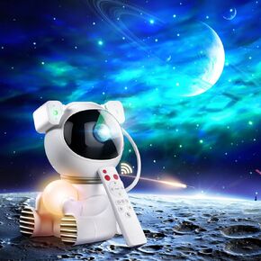 Northern Galaxy Light Aurora Projector with 33 Light Effects, Night Lights LED Star Projector for Bedroom Nebula Lamp, Remote Control, White Noises, Bluetooth Speaker for Parties（Astronaut