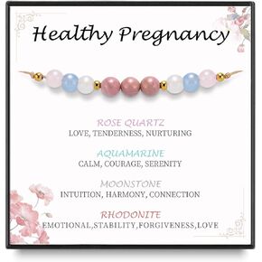 yupoxiu Healthy Pregnancy Gifts Natural Stone Bracelets for Pregnant Women, Mama To Be Pregnancy Must Haves, Pregnancy Gifts for Expecting Mom & First Time Mom, Mothers Day Christmas Jewelry