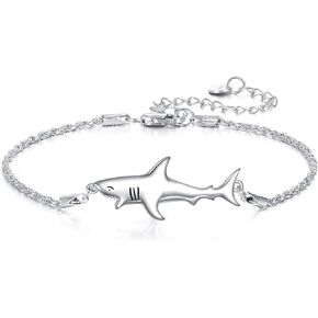 Shark Bracelet 925 Sterling Silver Shark Bracelet Shark Jewelry Gifts for Women Men
