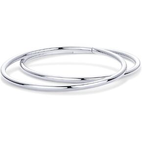 PAVOI 14K Gold Plated Bangle Bracelet for Women | Classic Lightweight Stacking Stainless Steel Bracelet | Single & 2-Pack Bangles