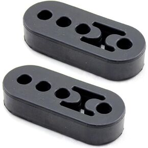 2Pcs Exhaust Hanger, Rubber Muffler Hanger, Adjustable Universal 4 Holes Car Exhaust Rubber Hanger High-Density Rubber Isolation Insulator, Hole Diameter 12mm (0.47inch), Black