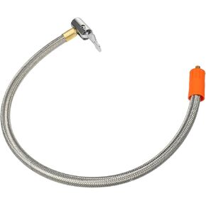 1 Pcs 19.7" Flexible Tire Inflator Hose Adapter M6 Thread Size Air Chuck with Hose for Standard Tire Valve Fine Thread Without Air Release Valve Auto Replacement Parts
