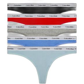 Calvin Klein Women's Modern Logo Cotton Stretch Thong Panties, 5 Pack