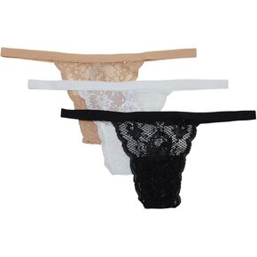 لا تقل Cosabella أبدًا أبدًا Skimpie من 3 عبوات - G -String للنساء - Three Pack - حزمة مرنة أسود/Sette/White مقاس واحد بحجم واحد