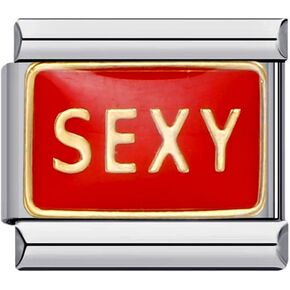 9mm Charm for Italian Charm Bracelet, Stainless Steel DIY Jewelry Chain Links,Sexy