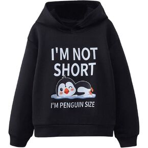 Hoodies Sweatyrocks Girl's Sweatshirt Hoodies لطيف رسالة رسومات طويلة الأكمام إسقاط قمم الكتف المسحب