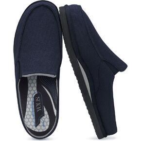 Yolis Men's Slippers with Arch Support Moccasin Clog House Shoes Breathable Waffle Knit Lightweight Non Slip Indoor Outdoor Home Shoes Size 8-14