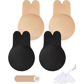 Sticky Bra Adhesive Bra 2 Pairs,Push Up Strapless Backless Bra for Women,Invisible Silicone Bras with Pasties