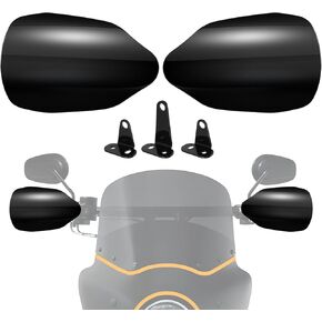 PBYMT Larger Handguards, Stainless Steel Hand Guards Fit for Harley Touring Street Glide Electra Glide Road King Sportster 2007-2023, 2 Brackets Fit for Hydraulic Clutch & Cable Clutch Style, Black