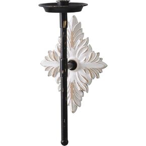 SOFE Wooden Metal Candle Wall Sconce, Rustic White Wall Mounted Candle Stick Holder, Tapered Candle Holder Wall Decor for Living Room, Hallway, Bedroom, Floral Sculptures for Wall