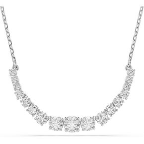 Swarovski Matrix Necklace, Gradient of Round cuts, Clear, Rhodium Finish