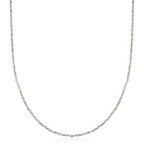 Ross-Simons الإيطالية 1mm 14kt الذهب الأبيض ملتوية سلسلة سلسلة التألق. 18 بوصة