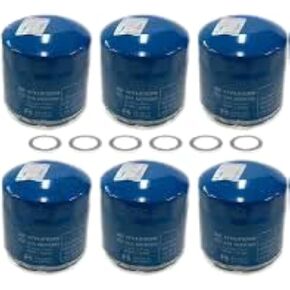 Genuine OEM 26300-35505 Engine Oil Filter & Gasket 6 PCS Set / 2630035505 for select Hyundai Kia models / Replaces 2630035500 2630035501 2630035502 2630035503 2630035504