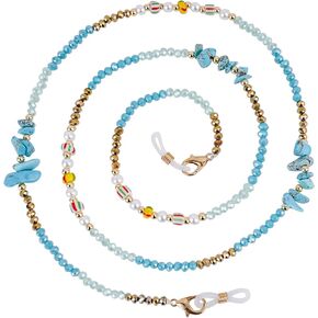 BILIONE Stylish Beaded Eyeglasses Chain for Women, Natural Stone/crystal Sunglasses Chain, Glasses Strap Around Neck