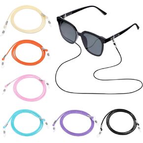 Lusofie 6pcs Eyeglass Strap Glasses Chain for Women Colorful Glasses Holder Strap Practical Glasses Lanyard for Women Men For Sunglasses, Daily Glasses and Reading Glasses