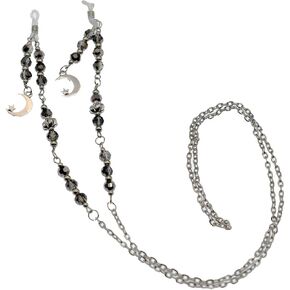 Beaded Eyeglass Chain with Moon Charms