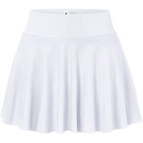 Easisim Women Mini Skirts Skort Flowy Basic Stretchy Flared Casual A-line Skirt with Pockets in Saudi Arabia