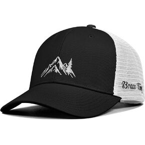 Mountain Trucker Hat for Men Women, Outdoor Gifts Cap for Summer Winter