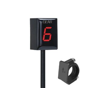 Motorcycle Gear Indicator Compatible with Honda with Holder Bracket,Waterproof LED Digital Display Speedometer Shift Lever Sensors Plug & Play (Red)