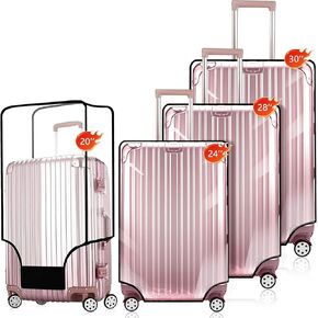 4 Pieces Thicken Clear Luggage Cover Protector,20" 24" 28"30"for Tsa Approved Suitcase Cover Set for Suitcase Waterproof Dustproof Anti-scratch Travel Suitcase Covers Case for Wheeled Luggage