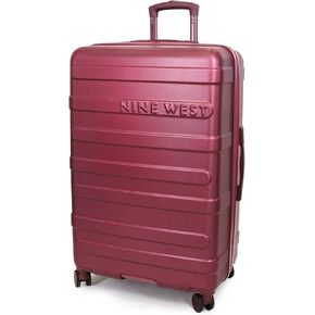 Nine West Large Checked Luggage, 32 Inch Extra Large Suitcases with Wheels, Perfect Hard Luggage for Long Distance Travel, Ideal Travel Suitcase for Family Vacations or Business Trips