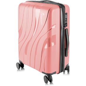 24-Inch Lightweight Hardshell Check-In Luggage – TSA Lock, 360° Spinner Wheels, Explosion-Proof Zipper – Durable Suitcase for Business Travel & Vacations (Pink)