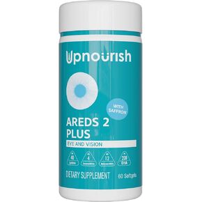 UpNourish AREDS 2 Eye Vitamins for Seniors - Lutein Eye Health Supplement for Adults - Computer Eye Strain Relief, Ocular Health and Dry Eye Support - Vision & Eye Supplements for Women and Men