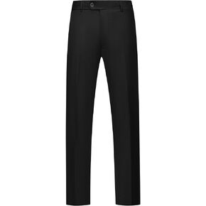 MAGE MALE Men's Classic Fit Dress Pants Flat Front Straight Formal Pants Wrinkle Free Expandable Waist Suit Pants