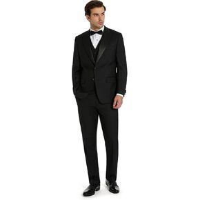 Michael Kors Men’s 3-Piece Slim Fit Tuxedo Suit Separates | Blazer, Vest & Pants, Perfect for Weddings, Proms & Formal Events