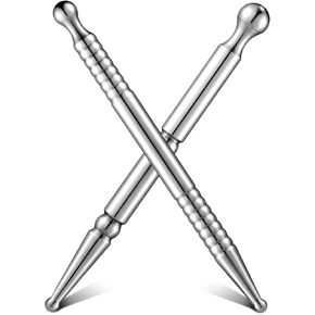 Nuanchu 2 Pieces Dual Head Facial Manual Acupuncture Pen Reflexology Tools Tainless Steel Portable Ear Point Acupuncture Pressing Body Point Probe Massage Tool for Full Body
