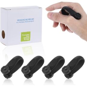 4Pcs Migraine Relief Clip, Headache Relief Products, Black Acupressure Thumb Point Clips, Migraine Relief Device, Tension Headache Relief Clip Gifts for Migraine Sufferers