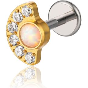 limerencia Pure Titanium F136 Hypoallergenic Piercing Jewelry,Flat Back Internally Threaded Stud Earring 18g for Cartilage/Tragus/Helix/Conch/Nose/Lip