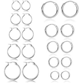 5-10 أزواج أقراط ذهبية فضية صغيرة للنساء ، أقراط الفولاذ المقاوم للصدأ مجموعة رجالي خفيفة الوزن رقيقة النيكل الخالية من النيكل الخالي من النيكل in Kuwait