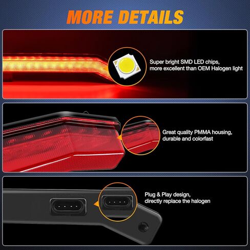 Nilight Turn Signal Fang Lights LED Fang Accent Street Legal Front Signature Lights Compatible with Polaris RZR XP 1000 Turbo Accessories 2019 2020 2021 2022 2023, 2 Years Warranty in Saudi Arabia