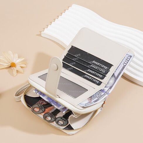 Belsmi Compact Small Leather Wallet, Dinosaur Print, For Women/Girls, Mini Bifold (Pink) in Kuwait