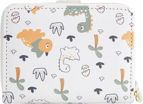 Belsmi Compact Small Leather Wallet, Dinosaur Print, For Women/Girls, Mini Bifold (Pink) in Kuwait