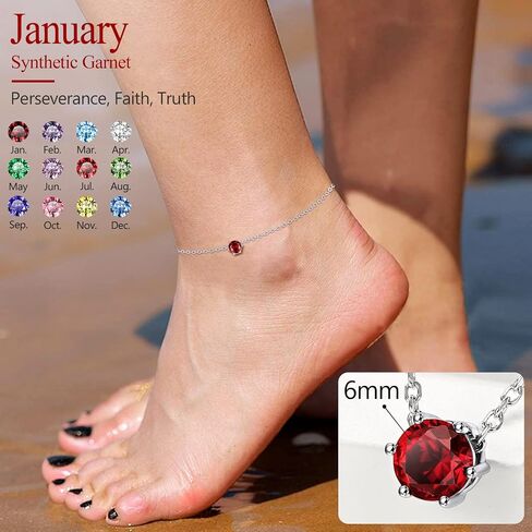 Silvora 925 sterling Silver Anklets للنساء ، طيور Round Roundstone Ankle Beach Anclet Summer ، 8.7-10.7 بوصة. in Saudi Arabia