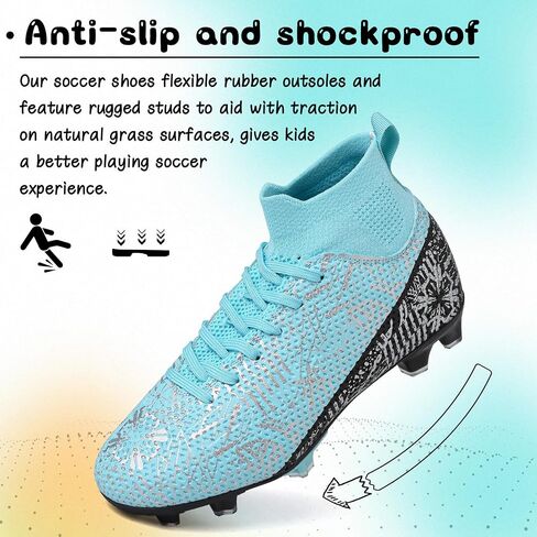 Kids Soccer Cleats Boys Girls Football Cleats Turf Soccer Shoes AG/FG in Saudi Arabia