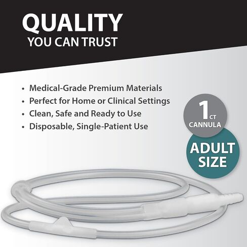 Super-Soft Nasal Cannula | Gentle on Nose, Cheeks and Ears | 0 FT | Adult-Size | Lightweight, Over-The-Ear Design (3) in Saudi Arabia