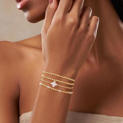 Bracelets for Women, Waterproof 14K Gold/Silver Plated Stackable Bracelets for Women Non Tarnish Trendy Dainty Paperclip Figaro Box Herringbone Hand Chain Bracelet Pack Stack Adjustable Jewelry for Women in Saudi Arabia