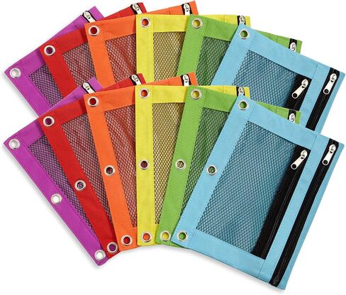 Blue Summit Supplies Pencil Pouches, Bulk Pencil Pouch 6 Pack in Assorted Colors for Storing School Supplies, Writing Utensils, and More, Cloth Zipper Pouches for 3 Ring Binders, 6 Count in Saudi Arabia