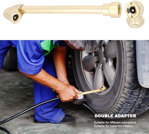 1/4 Tire Air Chuck, Internal Thread Pump Nozzle + Pump Rod Pneumatic Tools Tire Chuck for Inflator Gauge Compressor Accessories, Head Tire Chuck (1/4) in Saudi Arabia