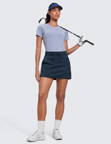 CRZ YOGA Lightweight High Waisted Skirts for Women Golf Casual Athletic Drawstring Skort with Side Pockets in Saudi Arabia