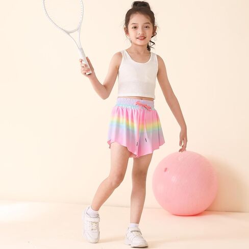 Butterfly Shorts Girls Flowy Athletic Shorts 2-in-1 Skorts for Teen Girl Skirt Clothes for Tennis Cheer Soccer in Saudi Arabia