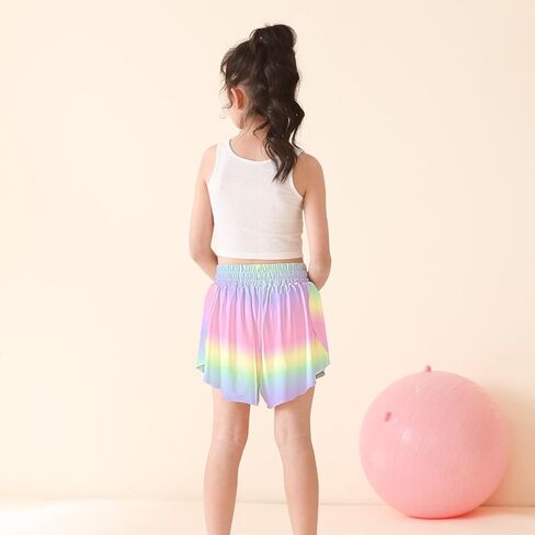 Butterfly Shorts Girls Flowy Athletic Shorts 2-in-1 Skorts for Teen Girl Skirt Clothes for Tennis Cheer Soccer in Saudi Arabia